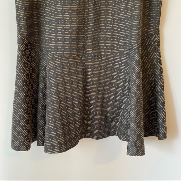 Cassis women’s fit and flare high low hem black and brown skirt. Size 12 - Picture 4 of 9